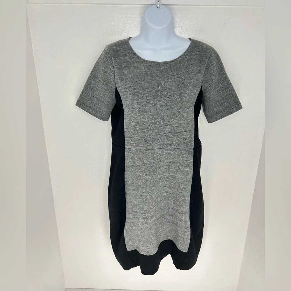J. Crew Colorblock‎ Sheath Dress Size 6 Black Grey Career Dark Academia